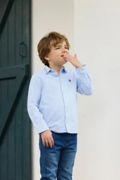 Chemise Bleu ciel avec boutons apparents