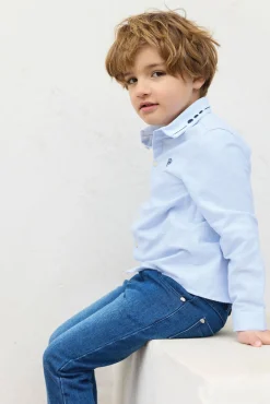 Chemise Bleu ciel avec boutons apparents