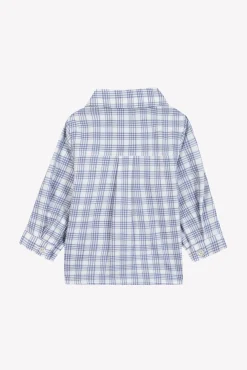 Chemise Bleu grisé à carreaux