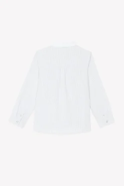 Chemise Gris clair rayures avec boutons apparents