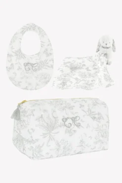 Coffret Naissance Mes essentiels Toile de Jouy gris