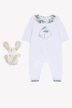 Coffret pyjama et doudou Bleu inspiration Toile de Jouy