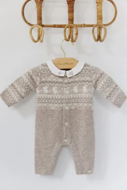 Combinaison longue Greige jacquard