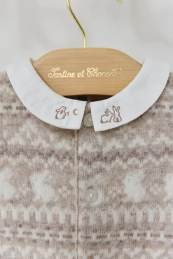 Combinaison longue Greige jacquard