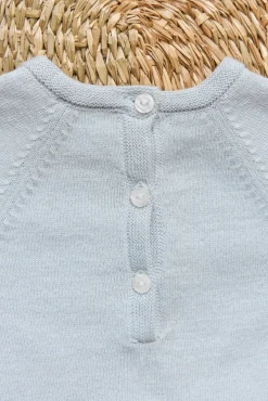 Combinaison longue Bleu céleste broderie hérisson