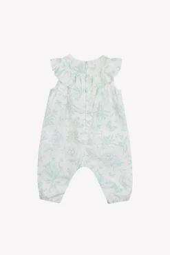 Combinaison longue Vert d'eau inspiration Toile de Jouy