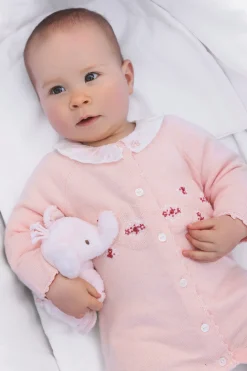 Combinaison longue Rose pâle broderies