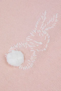 Combinaison longue Rose pâle broderie lapin