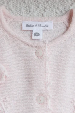 Combinaison longue Rose pâle broderie