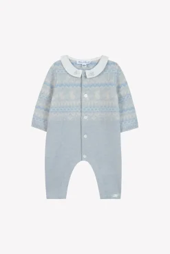 Combinaison longue Bleu céleste jacquard