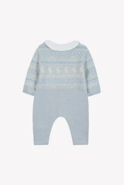 Combinaison longue Bleu céleste jacquard