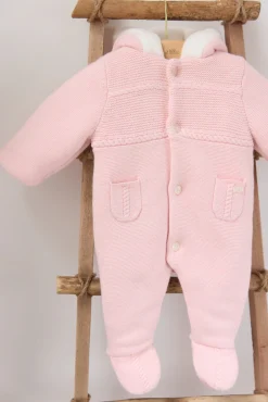 Combinaison Pilote Rose pâle en maille