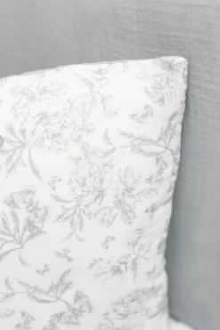 Coussin réversible Imprimé inspiration toile de jouy gris