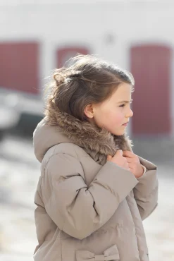 Doudoune longue Taupe