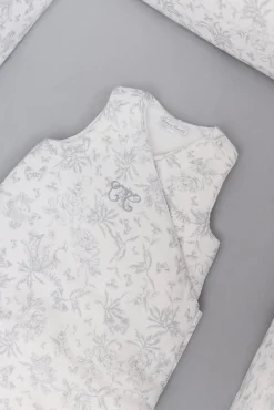 Drap housse Imprimé inspiration toile de jouy gris