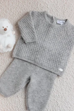 Ensemble Gris clair 100% cachemire