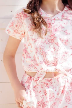 Ensemble court Praline inspiration Toile de Jouy