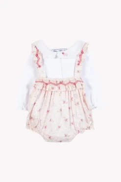 Ensemble court Ecru fleurs