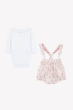 Ensemble court Ecru fleurs