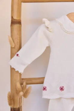 Ensemble long Ecru broderies