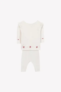 Ensemble long Ecru broderies