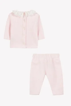 Ensemble long Rose pâle velours