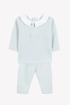 Ensemble long Bleu velours