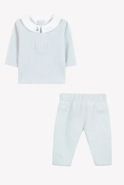 Ensemble long Bleu velours