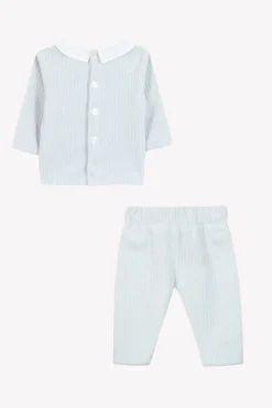 Ensemble long Bleu velours