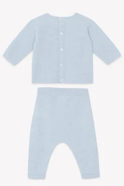 Ensemble long Bleu chiné