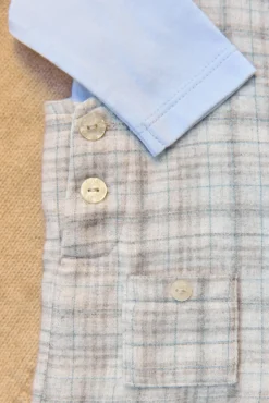 Ensemble long Greige chiné carreaux