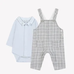 Ensemble long Greige chiné carreaux