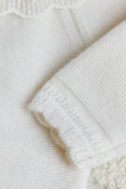 Ensemble long Ecru col volanté