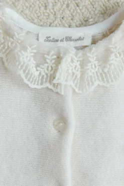 Ensemble long Ecru col volanté