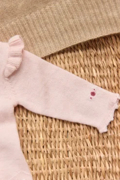 Ensemble long Rose pâle broderies