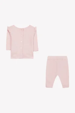 Ensemble long Rose pâle broderies