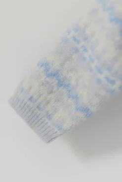 Ensemble long Bleu chiné jacquard