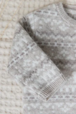 Ensemble long Greige chiné jacquard