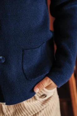 Gilet Marine maille torsadée