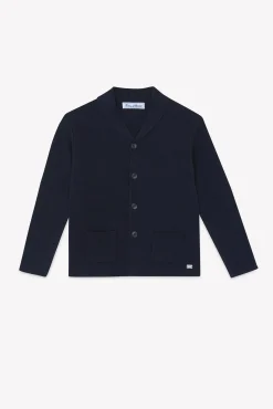 Gilet Marine maille torsadée