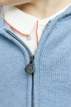 Gilet Bleu grisé chiné signature TC