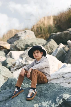 Gilet Gris col châle maille torsadée