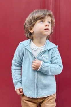 Gilet Bleu glacier chiné signature TC