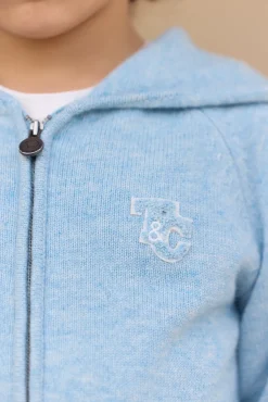 Gilet Bleu glacier chiné signature TC