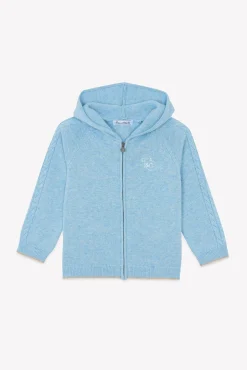 Gilet Bleu glacier chiné signature TC