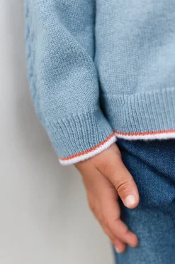 Gilet Bleu grisé chiné signature TC