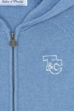 Gilet Bleu grisé chiné signature TC