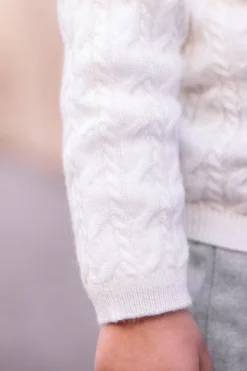 Gilet Ecru 100% cachemire