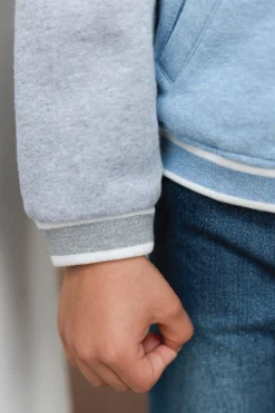 Gilet Bleu grisé effet bomber