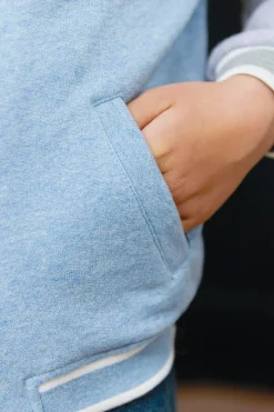 Gilet Bleu grisé effet bomber